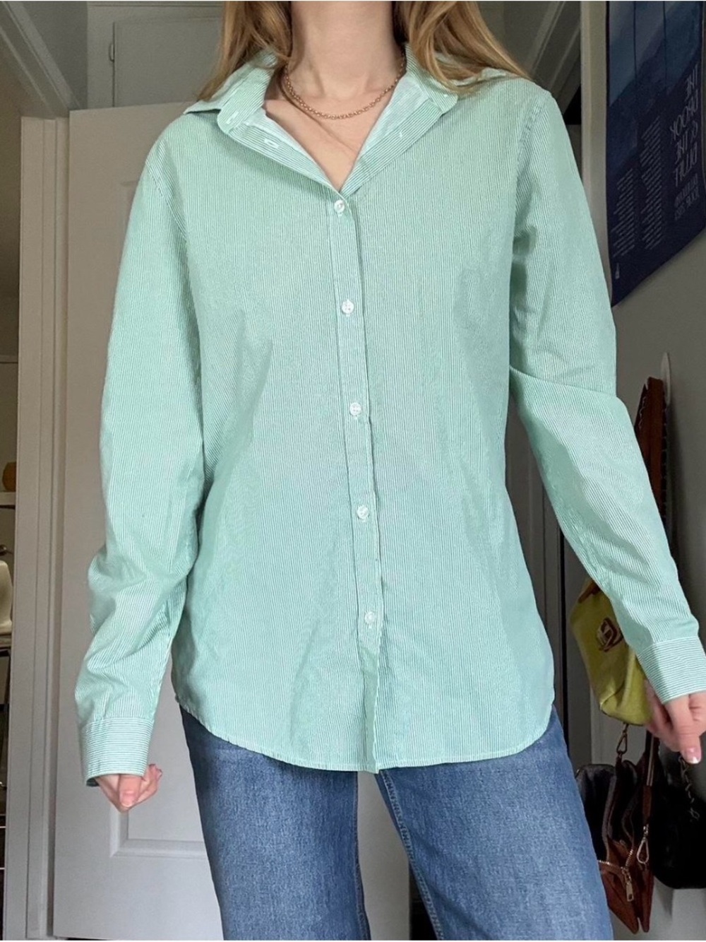 H&M Mint Green Casual Button Down Shirt